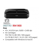 CANON iX6770 (Home / Photo / Office A3 Printers)