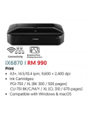 CANON iX6870 (Home / Photo / Office A3 Printers)